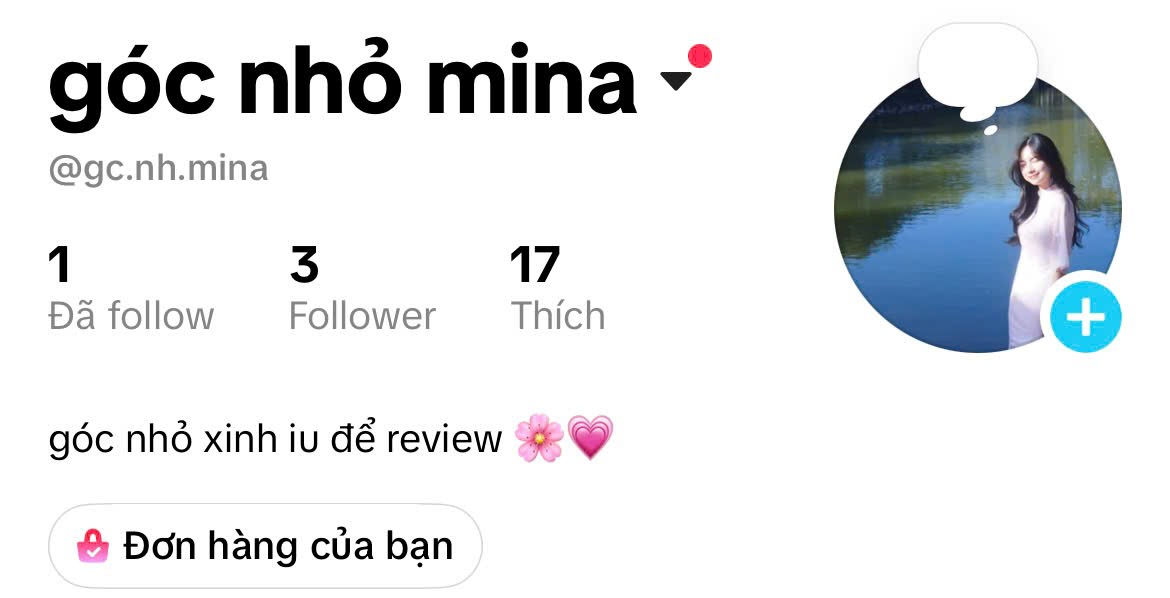 góc nhỏ mina TikTok account profile